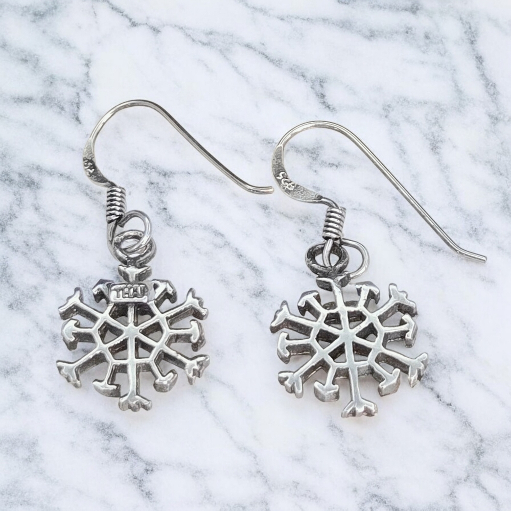 Sterling Silver Snowflake Earrings